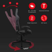 Dxracer Prince Series Gaming Chair, Premium PVC Leather Racing Style Office Computer Seat Recliner With Ergonomic Headrest And Lumbar Support, Standard, Black - GCP132NF2158