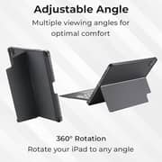iPad Pro 12.9 3rd 4th 5th gen 2018/2020/2021 iPad Keyboard Folio Combo with Detachable Keyboard Trackpad and Smart Connector English & Arabic with Screen Protector in Elegant Black