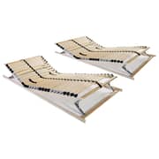 vidaXL Slatted Bed Bases 2 pcs with 28 Slats 7 Zones 90x200 cm