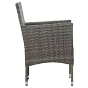 vidaXL Garden Dining Chairs 2 pcs Poly Rattan Grey