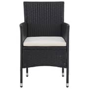 vidaXL Garden Dining Chairs 2pcs Poly Rattan Black