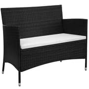 vidaXL Garden Bench 100 cm Poly Rattan Black