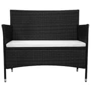 vidaXL Garden Bench 100 cm Poly Rattan Black