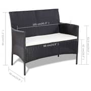 vidaXL Garden Lounge 4pcs Set With Cushions