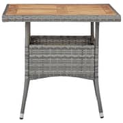 vidaXL 3 Piece Garden Dining Set Grey Poly Rattan and Acacia Wood