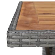 vidaXL 3 Piece Garden Dining Set Grey Poly Rattan and Acacia Wood