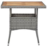 vidaXL 5 Piece Garden Dining Set Grey Poly Rattan and Acacia Wood