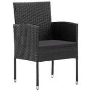 vidaXL 7 Piece Garden Dining Set Black