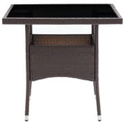 vidaXL Garden Dining Table Brown Poly Rattan