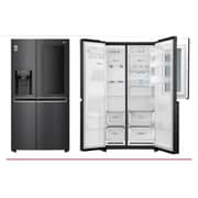 LG 674 Liter Side By Side Refrigerator Twin Cooling System with Water Dispenser Inverter Compressor Dark Black - GCX257CQVV (International Version)