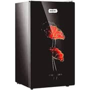 Nikai 140 Liter Single Door Refrigerator Black Floral Design - NRF140G