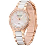 ECSTACY Women's Analog White MOP Dial Watch - E9511-KCWM