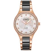 ECSTACY Women's Analog White MOP Dial Watch - E9511-KCBM