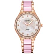 ECSTACY Women's Analog White MOP Dial Watch - E9511-KCPM