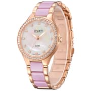 ECSTACY Women's Analog White MOP Dial Watch - E9511-KCPM