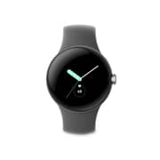 Google Pixel Watch Wi-Fi Silver Connected Watch with Charcoal Sports Band