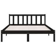 vidaXL Bed Frame Black Solid Pinewood 160x200 cm