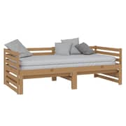 vidaXL Pull-out Day Bed Honey Brown Solid Pinewood 2x(90x200) cm