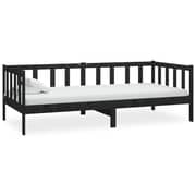 vidaXL Day Bed Black Solid Pinewood 90x200 cm