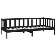 vidaXL Day Bed Black Solid Pinewood 90x200 cm