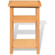 vidaXL End Table with Magazine Shelf 27x35x55 cm Solid Oak Wood