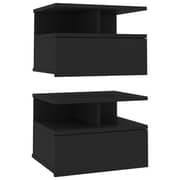 vidaXL Floating Nightstands 2 pcs Black 40x31x27cm Engineered Wood