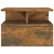 vidaXL Floating Nightstand 2 pcs Smoked Oak 40x31x27 cm Engineered Wood