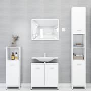 vidaXL Bathroom Cabinet White 30x30x183.5 cm Engineered Wood