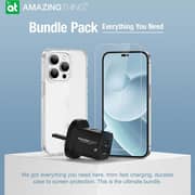 Amazing Thing Supreme Bundle Case With Screen Protector And Dual Port Charger Clear/Black iPhone 14 Plus