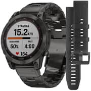 Garmin 010-02540-39 Fenix 7 Sapphire Solar Smart Watch Carbon Grey