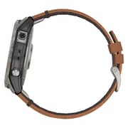 Garmin 010-02541-19 Fenix 7X Sapphire Solar Smart Watch Titanium with Chestnut Leather Band