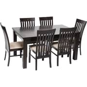 Galaxy Design Wooden Dining Table Set With 6 Chairs, Color Brown Size L x W x H 150 x 90 x 75 cm Model - GDF-AAE.