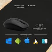 Goldfinch Wireless Mouse for Laptop and Desktop with DPI 10m Range Black