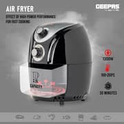 Geepas GAF37521 1300W Air Fryer with Rapid Air Circulation System 2.5L Black