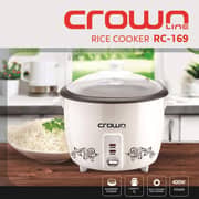 Crownline Rc-169 1 Liters Rice Cooker With Steamer White