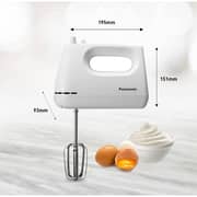 Panasonic 175W,Hand Mixer 5 Speed Selection, With Egg Beater And Dough Hook Model Mkgh3, White`