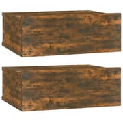 vidaXL Floating Nightstands 2 pcs Smoked Oak 40x30x15cm Engineered Wood