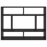vidaXL Wall Shelf Black 75x16x55 cm Engineered Wood