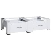 vidaXL Double Washing and Drying Machine Pedestal with Drawers White