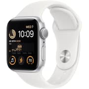 Apple Watch SE (2nd Gen) (GPS) 40mm Aluminum Case with White Sport Band - Silver