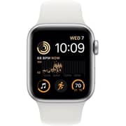 Apple Watch SE (2nd Gen) (GPS) 40mm Aluminum Case with White Sport Band - Silver