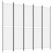 vidaXL 5-Panel Room Divider White 250x220 cm Fabric