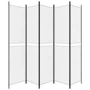 vidaXL 5-Panel Room Divider White 250x220 cm Fabric