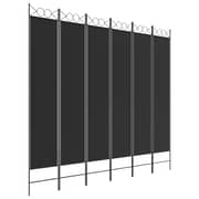 vidaXL 6-Panel Room Divider Black 240x220 cm Fabric