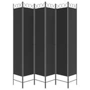 vidaXL 6-Panel Room Divider Black 240x220 cm Fabric
