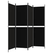 vidaXL 4-Panel Room Divider Black 200x180 cm Fabric