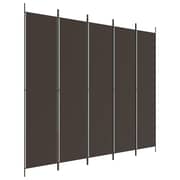 vidaXL 5-Panel Room Divider Brown 250x220 cm Fabric