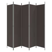 vidaXL 5-Panel Room Divider Brown 250x220 cm Fabric