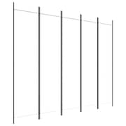 vidaXL 5-Panel Room Divider White 250x200 cm Fabric