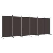vidaXL 6-Panel Room Divider Brown 520x180 cm Fabric